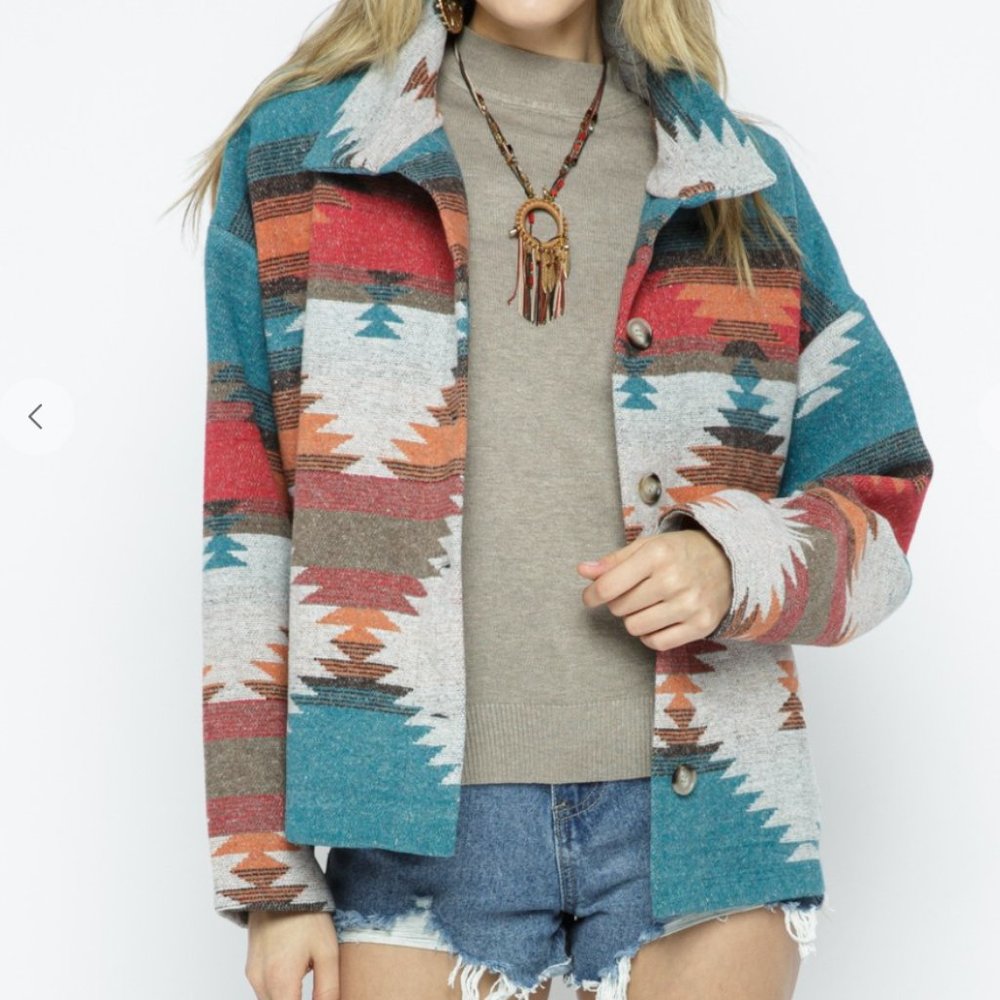 NWT Aztec Print Shacket